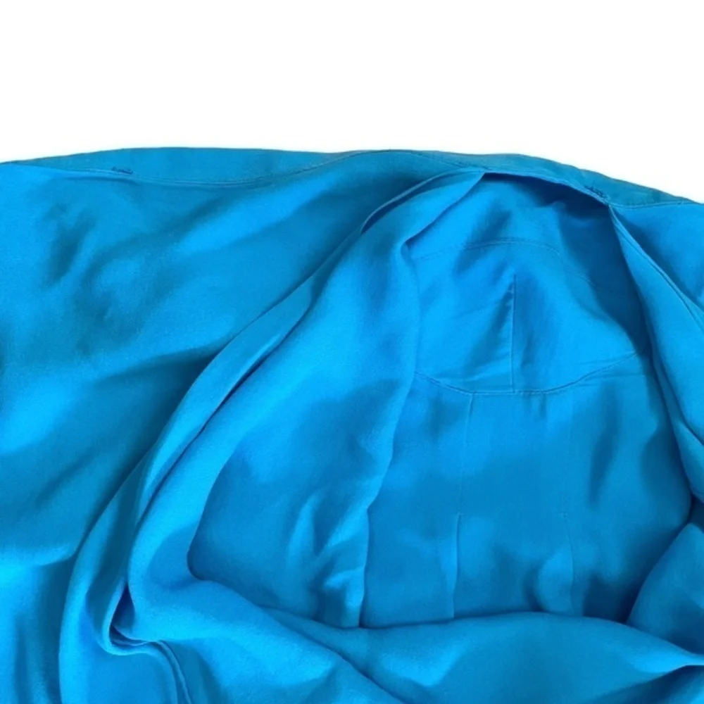 3.1 Phillip Lim Runway Silk Turquoise Blue Strapless Mini Dress Fall 2007